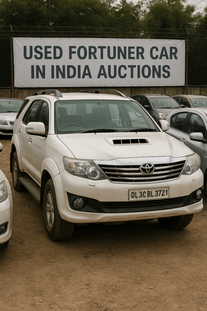 Toyota Fortuner parked after being bought from auction in India 2025